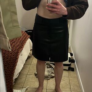 Classic Black Leather Skirt BLACK TAPE size M